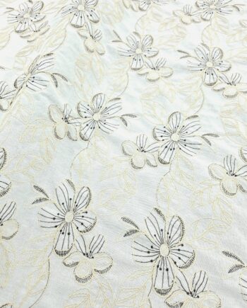 Embroidered linen 150cm (White)