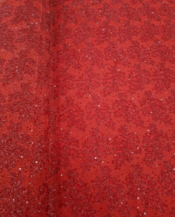 Metallic Thread Embr Lace 130cm - Red